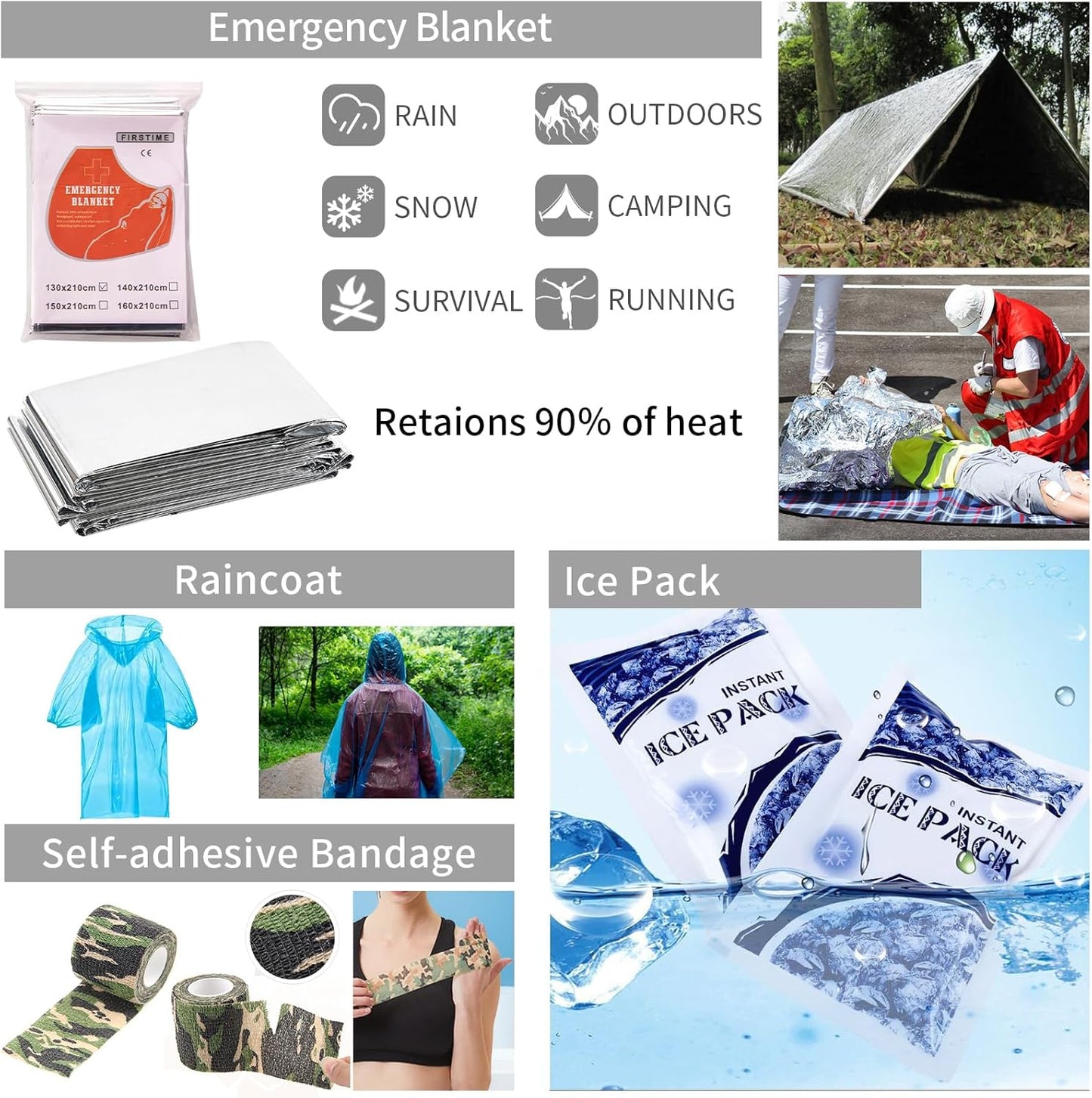 Emergency Survival Kit and First Aid Kit