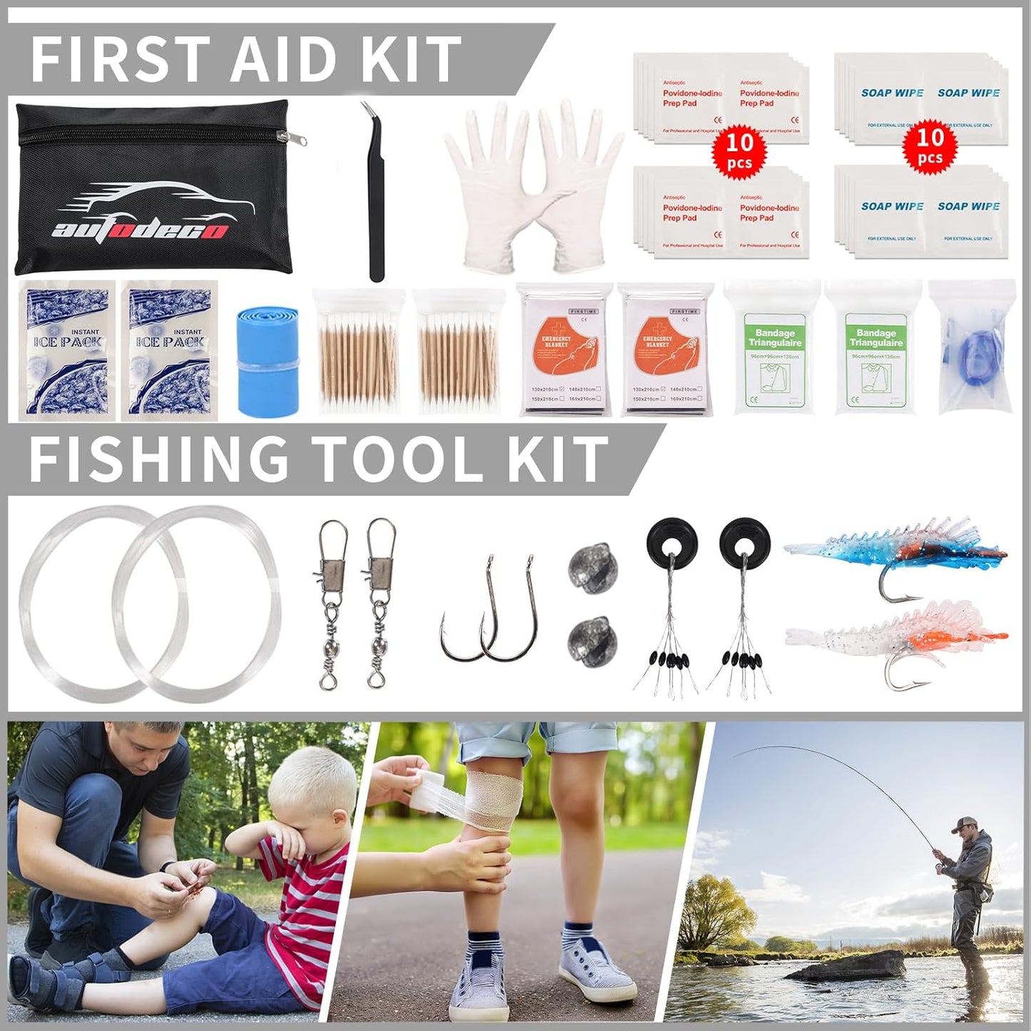 Emergency Survival Kit and First Aid Kit